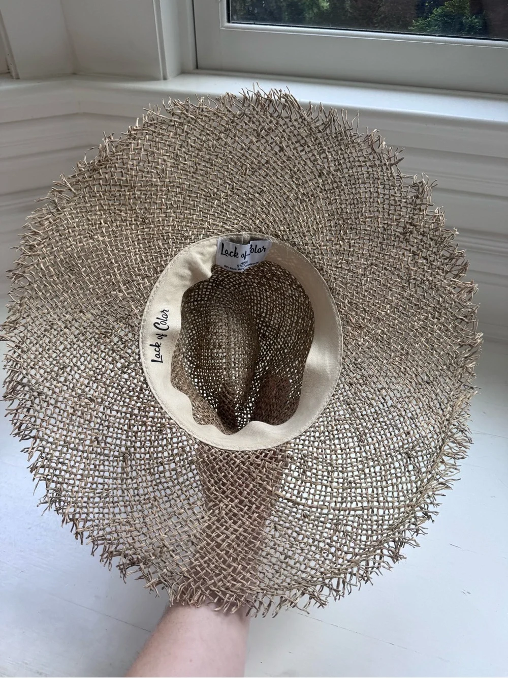 Lack of Color Open-Weave Straw Hat with Frayed Brim - Medium